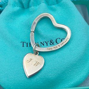 Tiffany &  Co Sterling Sliver Heart Tag Key Ring